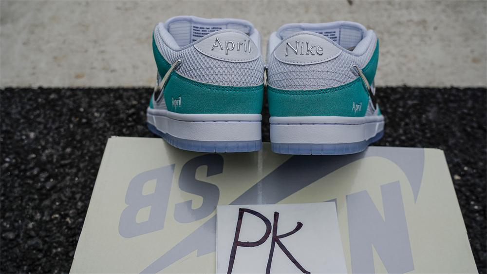 PK GOD APRIL Skateboards X NIKE DUNK SB White and Multi-color RETAIL MATERIALS READY TO SHIP